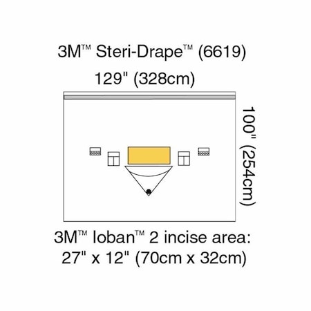 3M Steri-Drape Orthopedic Drape, Large Isolation Drape with Incise and Pouch, 129W X 100L, Sterile, 5PK 6619